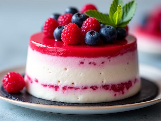 Entremets aux fruits rouges frais