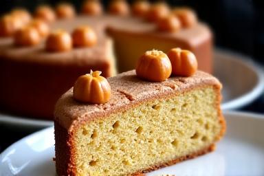 Gâteau à la farine de châtaigne avec des morceaux de marrons confits