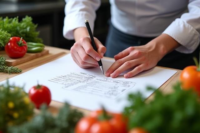 Chef préparant un menu personnalisé